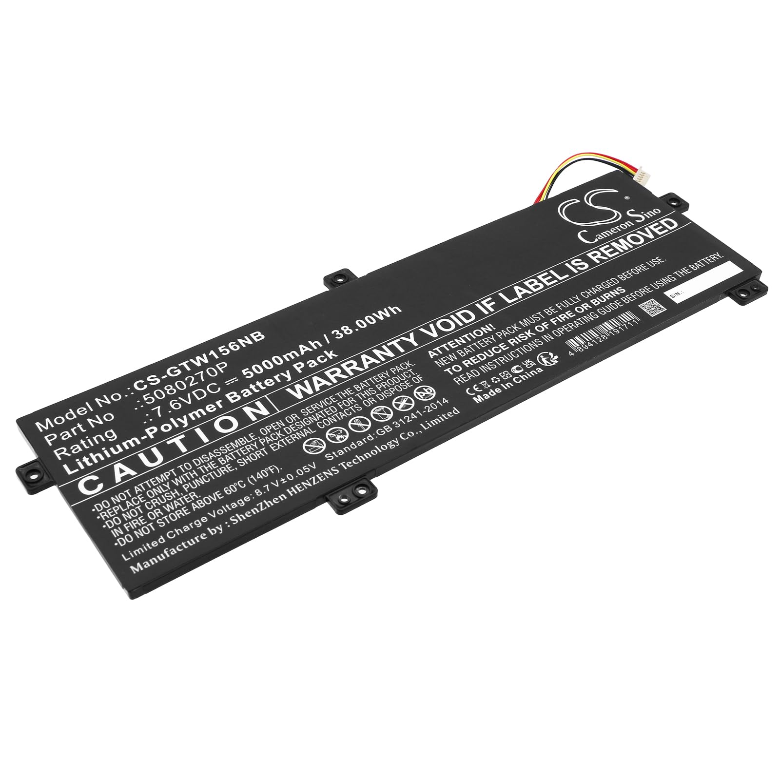 BCXY Battery Replacement for Gateway GWTN156-11BK U3576127 U3576127PV U3576127PV-2S1P 5080270P