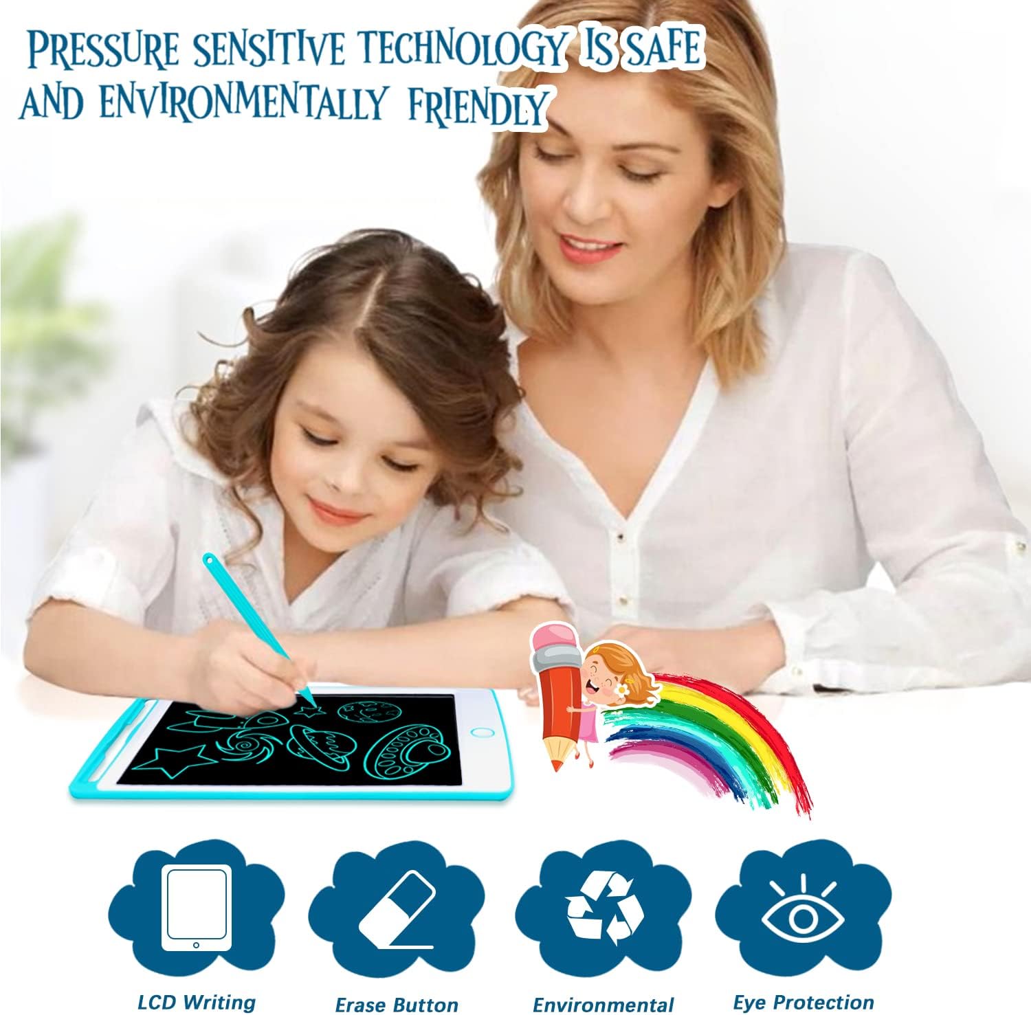 LCD Writing Tablet, Richgv 8.5 Inch Doodle Board Kids Drawing Tablet, Doodle Pad Light Drawing Board for Kids