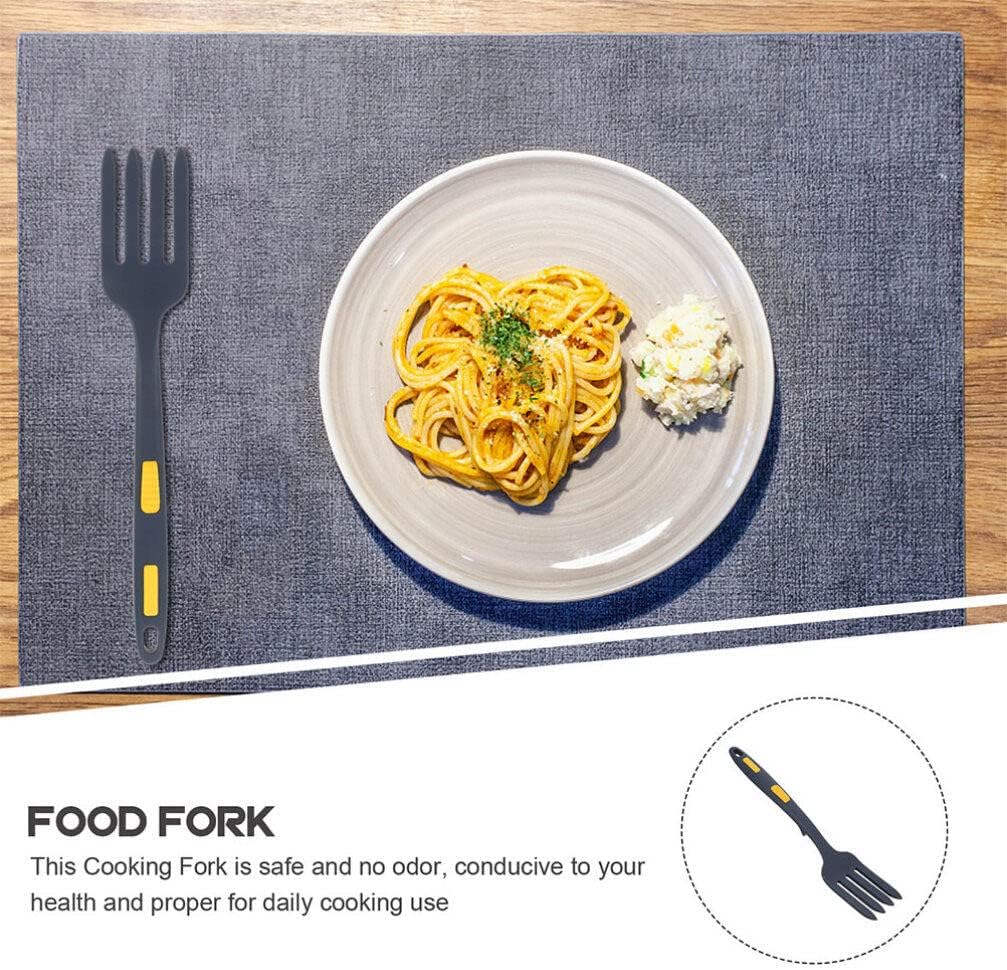 Kichvoe 2pcs Silicone Cooking Fork Flexible Forks for Noodles and Pasta Nonstick Kitchen Utensils for Home and Restaurant Use