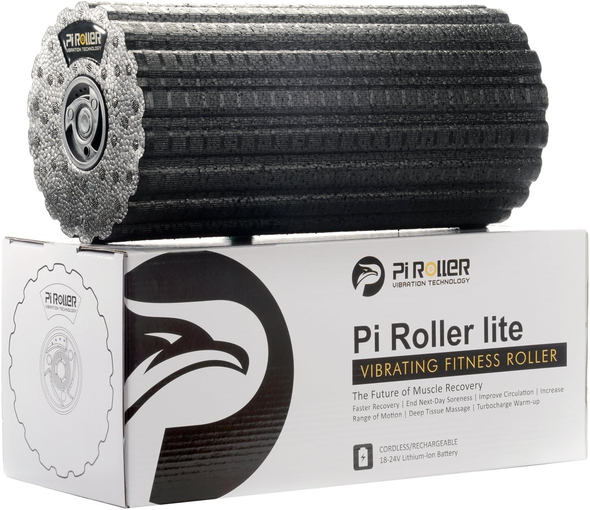 Pi ROLLER 4-Speed Vibrating Foam Roller,High Intensity Vibration for Recovery, Electric Fitness Yoga Roller, Pliability Training, Deep Tissue Massage for Exercise