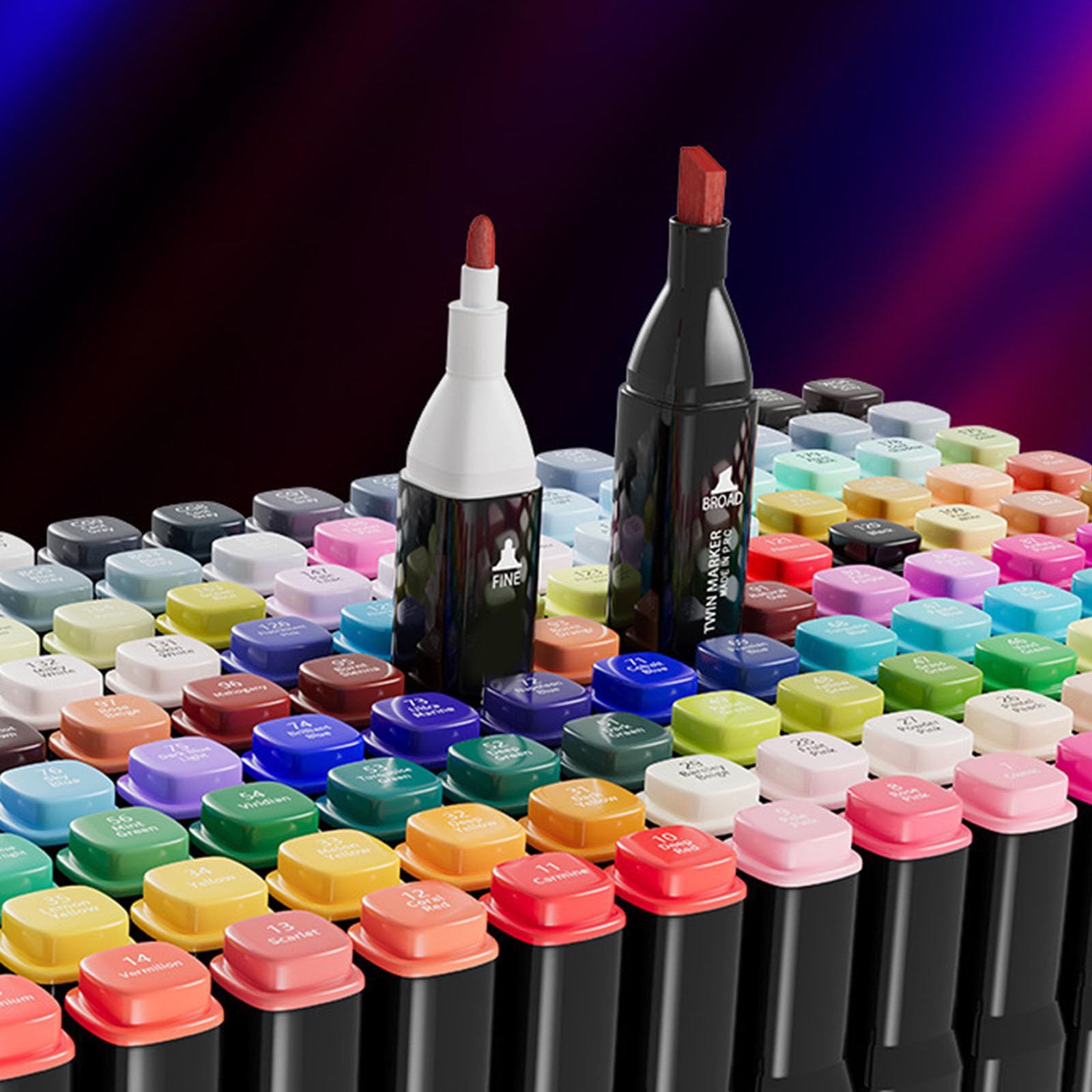 Kunststoff Kunstmarker Set mit Doppelspitze für feine und breite Farbgebung Langlebige Farben Ergonomische Formmarker