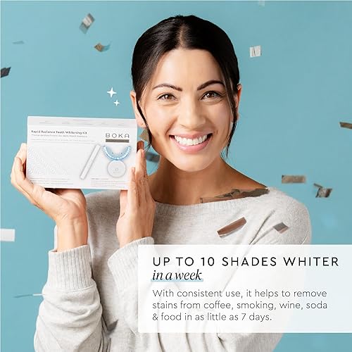 Miniatura 3 de Boka Kit de blanqueamiento dental con luz LED para dientes sensibles - 15 minutos para dientes más blancos - Gel de nano hidroxiapatita sin peróxido