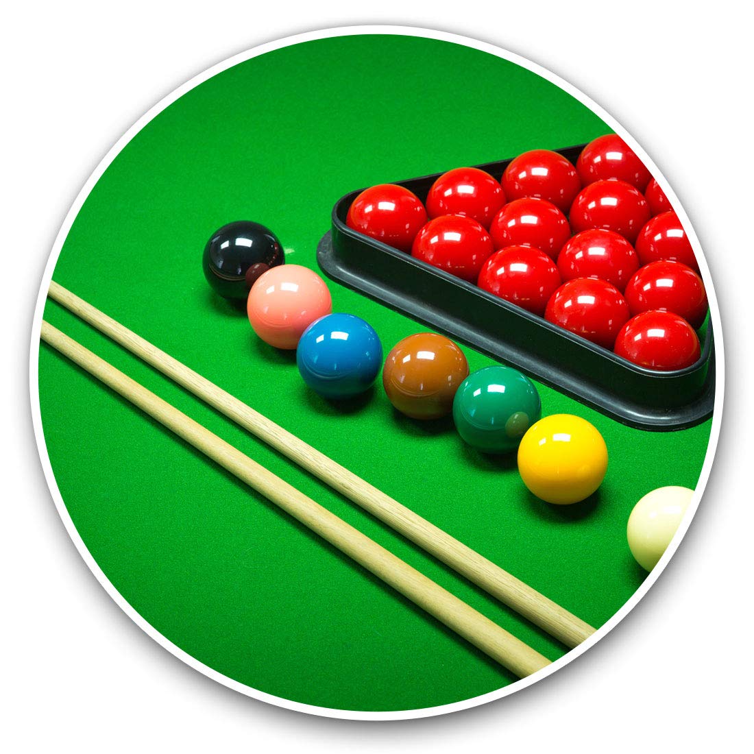 Destination Vinyl Ltd Snooker Game Balls Pool Billiards 16452 Vinyl Stickers (Set Of 2) 10Cm - Snooker Game Balls Pool Billiards Decals For Laptops,Tablets,Luggage,Scrap Booking,Fridges, 16452