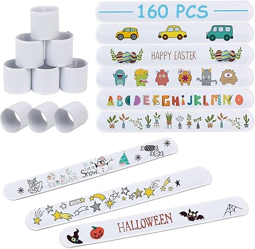 LOMIMOS Pulseras de bofetada, pulseras a presión para niños, regalos de fiesta de regalo para trucos o tratos, Plástico Cuero