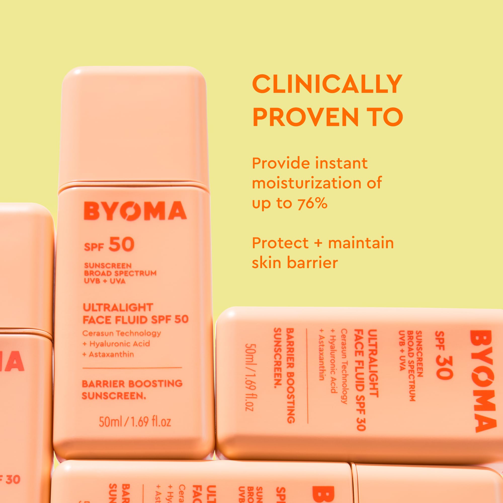 BYOMA SPF 30 Face Fluid (50ml) Ultra-Lightweight Facial Sunscreen with UVA/UVB Protection, Luminous Glow, No White Cast - Image 4