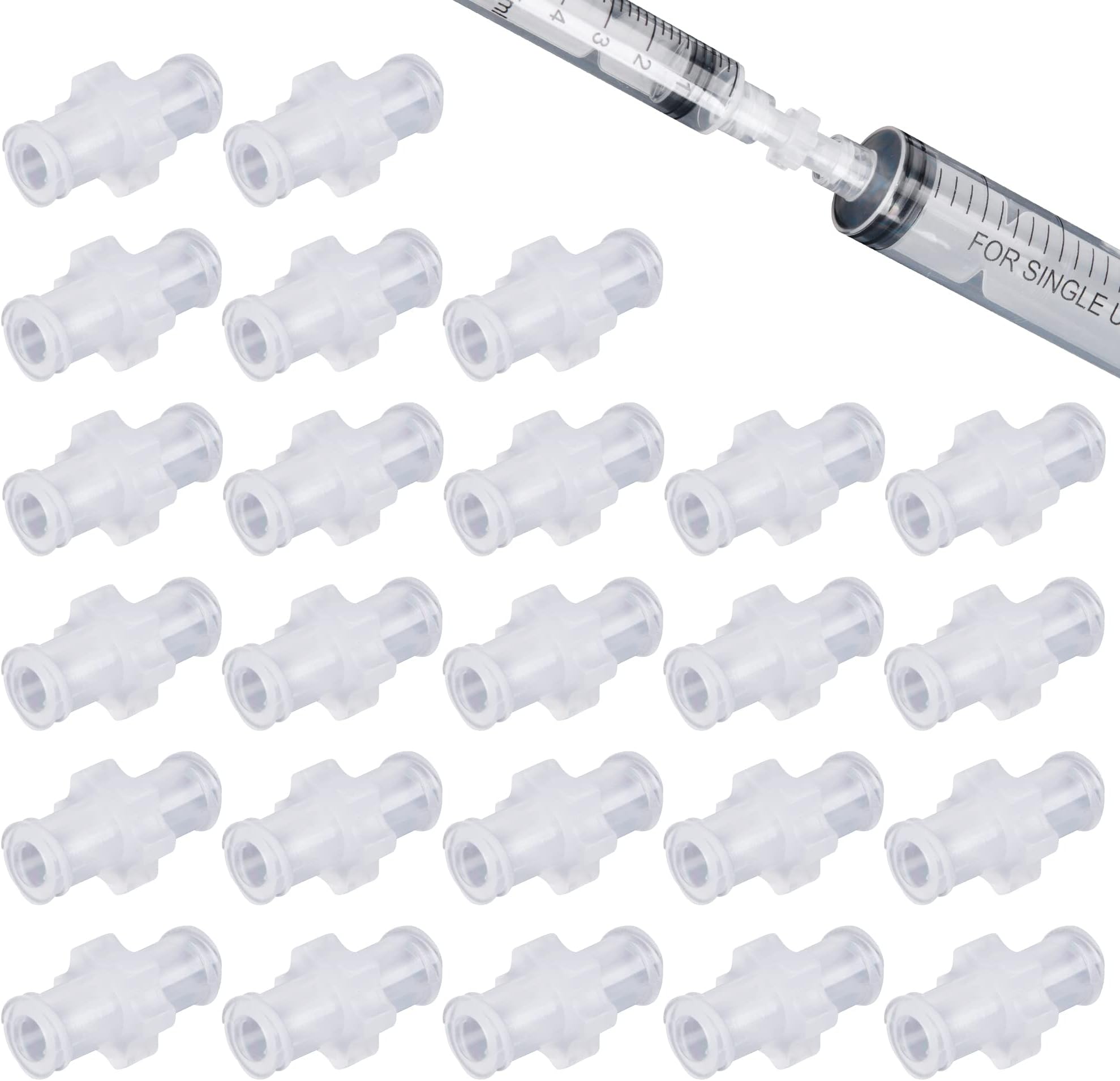 EBaokuup 25pcs Luer Lock Syringe Connector, PP Material, Non-Sterile