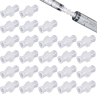 25pcs Luer Lock to Luer Lock Connector, Female Luer Syringe to Syringe Transfer Joint,PP Syringe Adapter Coupler (25)