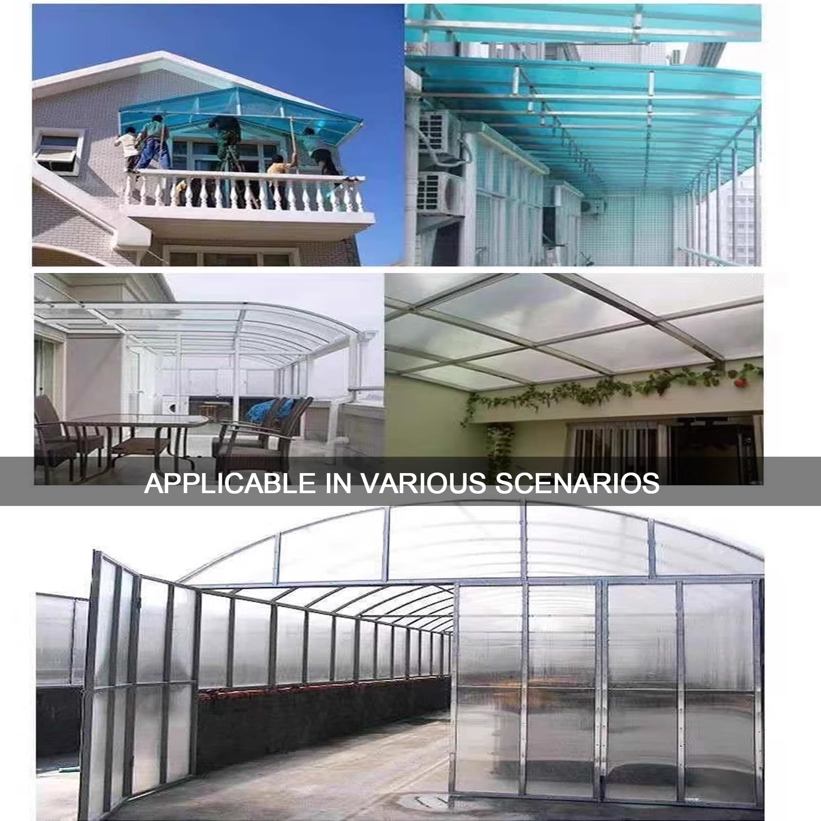 Placa de Iluminación FRP ,Chapa Ondulada Protección Uv,Chapa Tejado Exterior Paneles de Techo de Cobertizo de Garaje, Fácil de Doblar/Cortar ,Placa de Aislamiento(7pcs,0.9*0.7M/35*28IN_1.2MM)