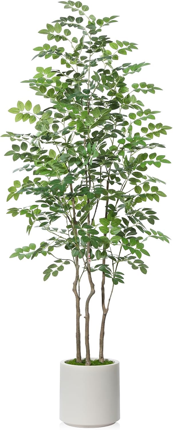 Artificial Moringa Tree,6FT Tall Fake Plant Artificial