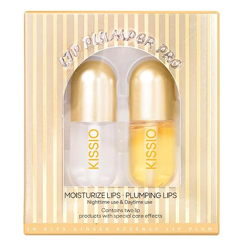 Miniatura 10 de KISSIO Plumper de labios, brillo de labios de color, potenciador de labios, extractos de plantas, suero labial hidratante para labios más completos