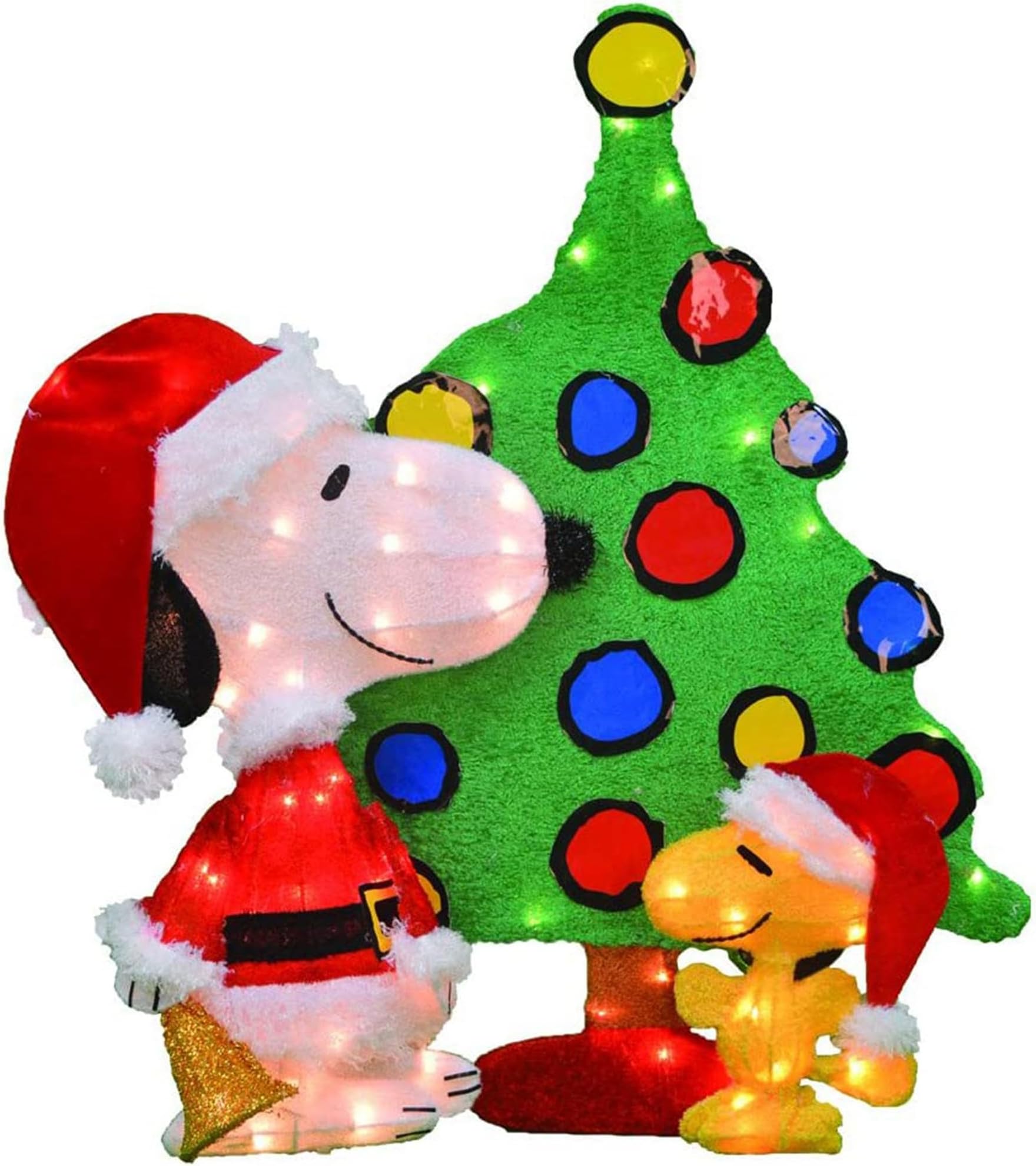 ProductWorks Snoopy Yard Ornament - Pre-Lit 70 Lights - 32 in - Steel