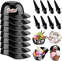 Vista 23 de MEEZY Juego de 50 cuencos de helado para casco de béisbol con 25 mini tazas de postre y 25 cucharas, gorra de béisbol reutilizable de 8 onzas