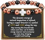 PEALICIOUS Bracelet en cuivre pour femmes et hommes, 6MM Bijoux de cuivre comme cadeaux d'anniversaire, Dainty Cooper Bracelets magnétiques Pulsera De Cobre para Mujer comme cadeaux de parents Bijelles d'Anniversaire pour elle