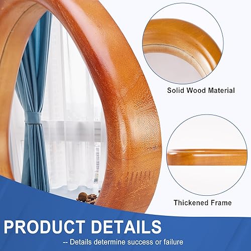 Miniatura 3 de Juego de 2 espejos asimétricos, espejos de pared irregulares de 15 x 10 pulgadas, espejo de madera pequeño, para colgar vertical y horizontalmente.