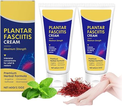 Plantar Fasciitis Relief Cream for Heel Spurs Knee Hands Legs   Heel Relief Cream Herbal Style Formula   Soothing Foot Moisturiser for Dry Cracked Feet 100g, 2Pcs