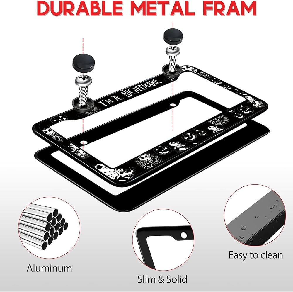 2PCS The Nightmare Before Christmas License Plate Frames -Jack