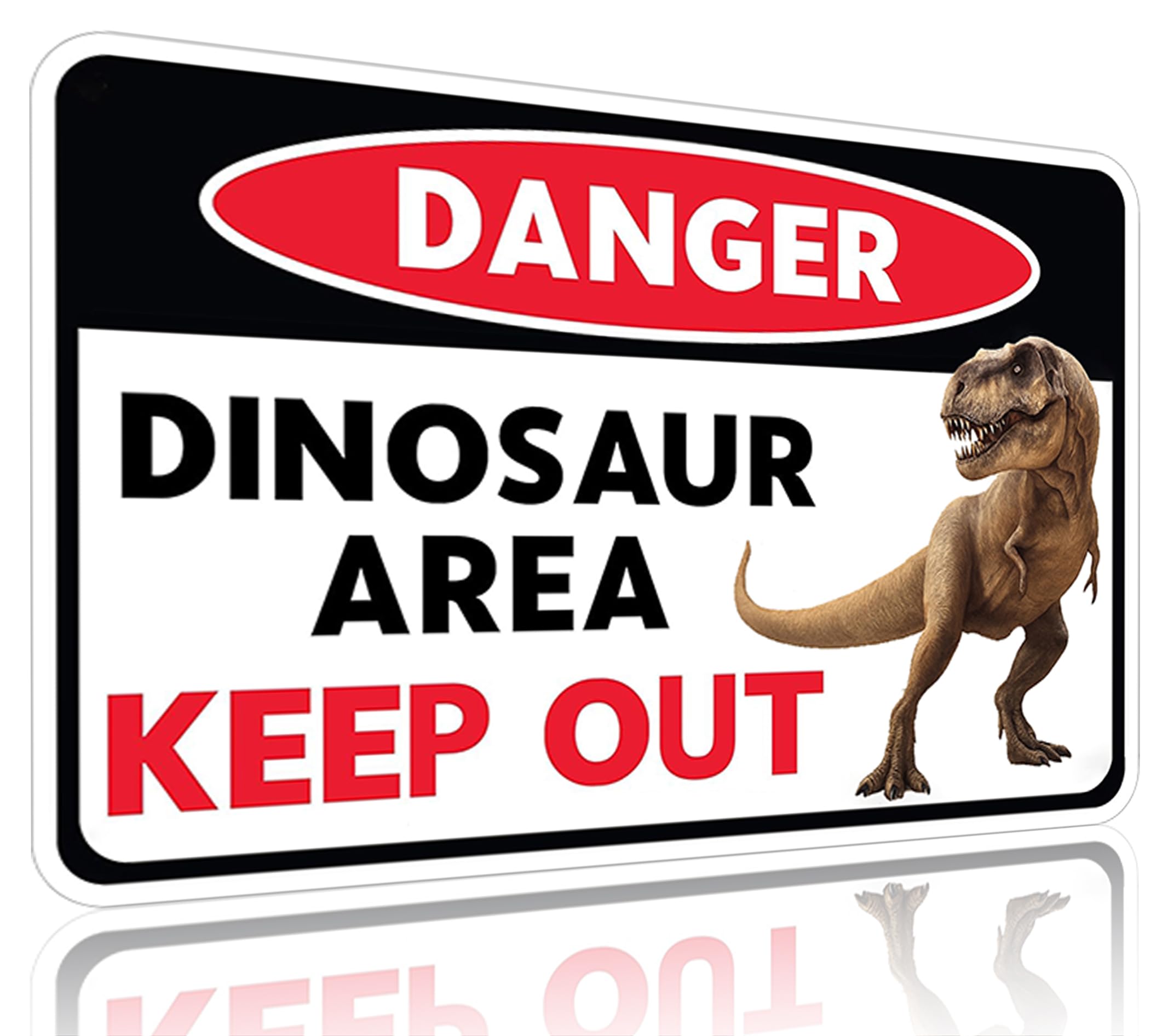 Danger Dinosaur Area Boys Tin Sign, 8x12 Inch Room Decor