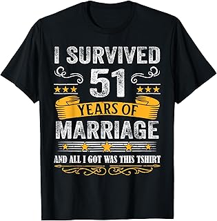 51st Wedding Anniversary shirt Couples Husband Wife 51 Years T-Shirt