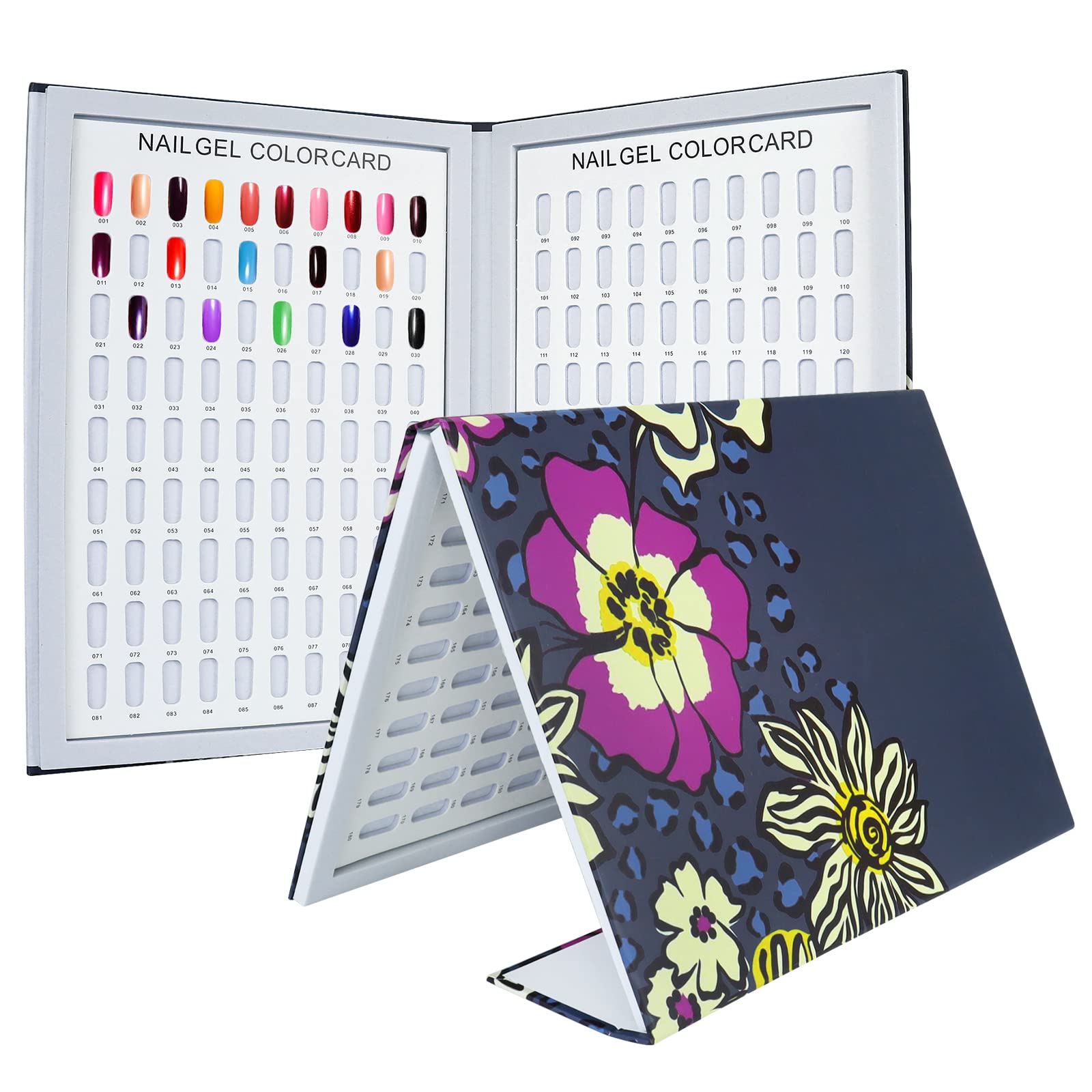 Baanfly180 Nail Colors Display Swatches Book, Professional Nail Colors Chart Book, Nail Gel Polish Display Board for DIY Nail Art Salons Showing