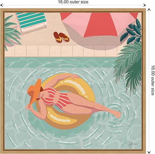 Miniatura 4 de Amanti Art Lienzo enmarcado para pared, 16 x 16 pulgadas, diseño de chicas de playa II, por Janelle Penner, lienzo enmarcado para pared, obras de