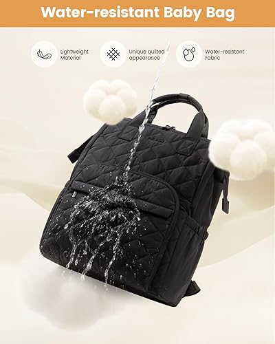 Miniatura 7 de LOVEVOOK Mochila pequeña para pañales, mini bolsa de bebé para niña y niño con cambiador, mochila para pañales para mamá papá con hebillas para