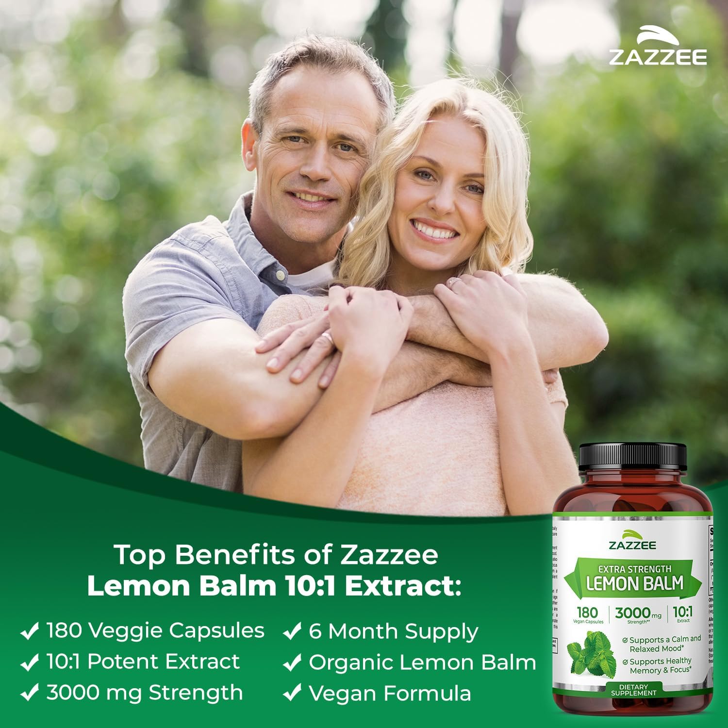 Zazzee Organic Lemon Balm 10:1 Extract, 3000 mg Strength per Capsule, 180 Vegan Capsules, 6 Month Supply, Standardized and Concentrated 10X Extract, 100% Vegetarian, All-Natural and Non-GMO - Image 3