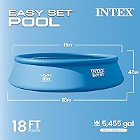 Vista 2 de INTEX 26175EH Juego de piscina inflable Easy Set: 18 pies x 48 pulgadas – Incluye bomba de filtro de cartucho de 1500 GPH – Escalera removible