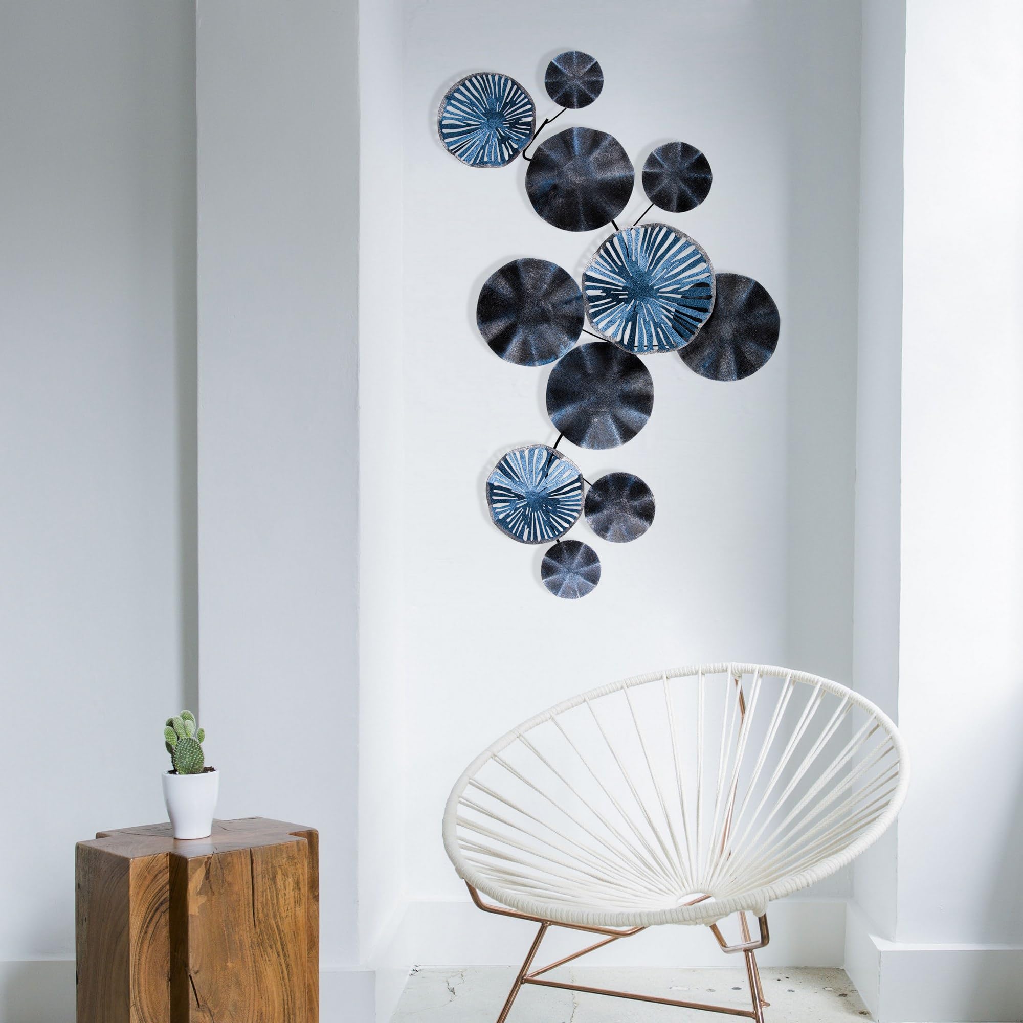 Wallity Handbemaltes dekoratives Wandaccessoire aus Metall, 102 x 12 x 59 cm | 100% Metall, 0,8 mm Stärke | Einzigartiges Kunstwerk für Ihre Wohnräume, Farbabweichungen möglich