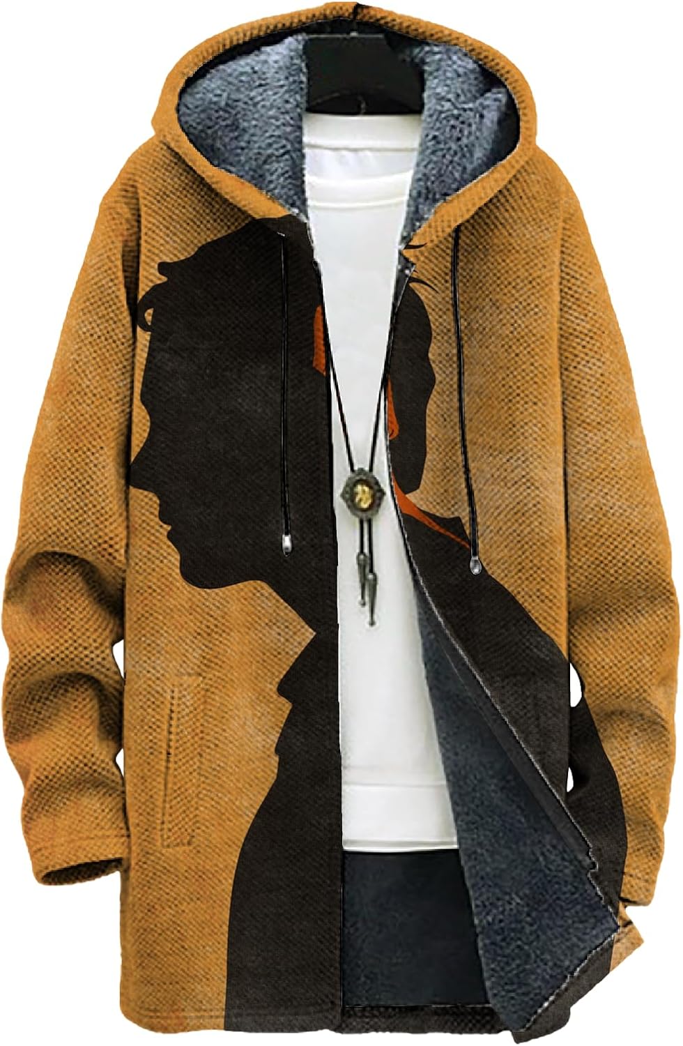 domirica Mens Hooded Cardigan Japanese Art Zip Up Long Sleeve Sweater Hoodie Dragon Print Coat with Pockets