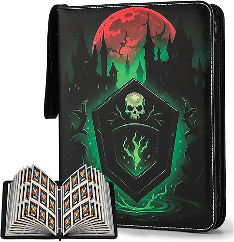 Vista 9 de Carpeta de tarjetas de 9 bolsillos para tarjetas MTG/YGO/PTCG/Juego, con capacidad para 900 tarjetas, libro coleccionista de tarjetas premium