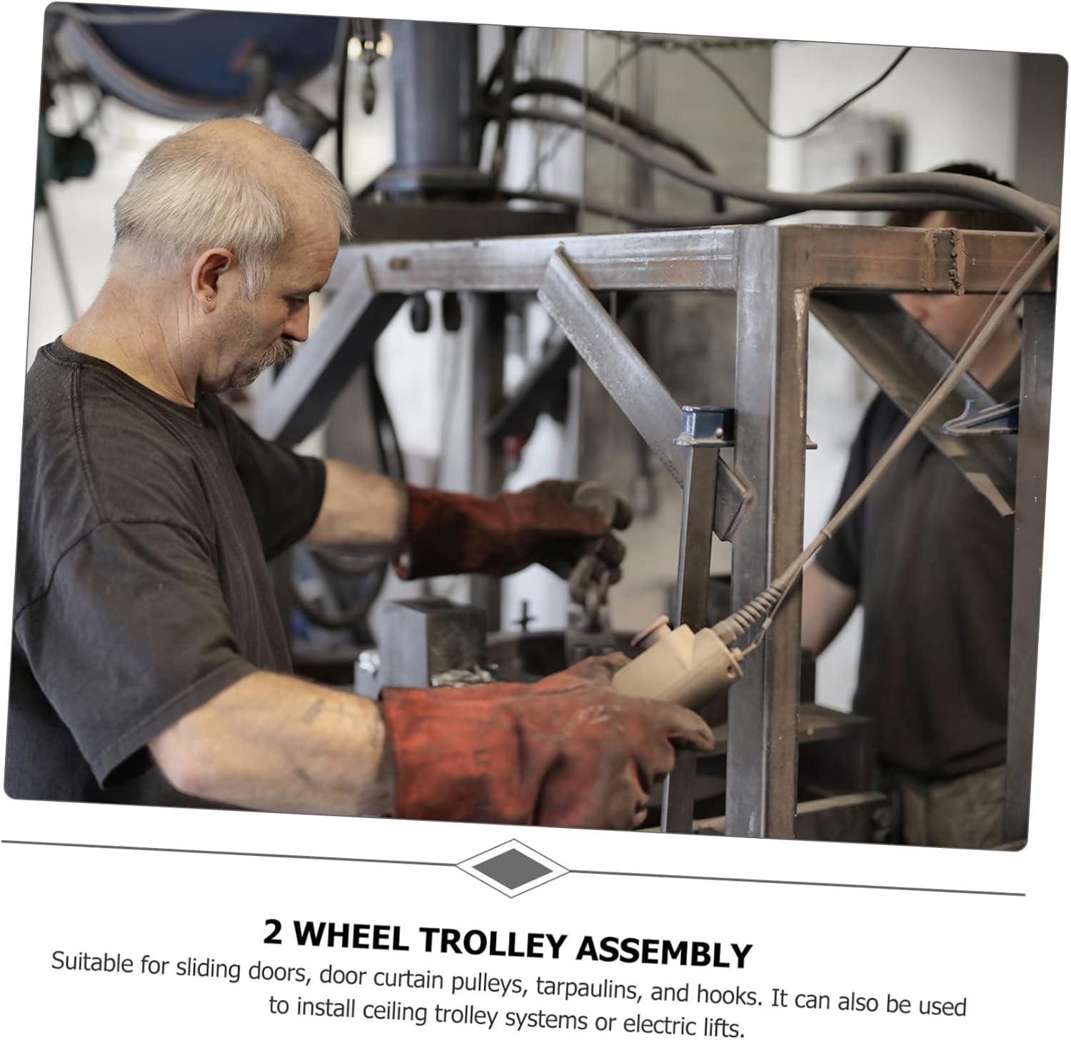 NUOBESTY 4Pcs Lengthened Sliding Door Roller Trolley Assembly with Two Bearings for Smooth Operation for Kitchen Garage Barn and More