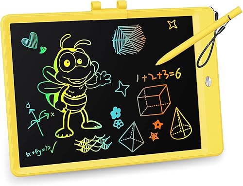 KOKODI Tableta de escritura LCD, tableta de dibujo colorida de 10 pulgadas, almohadillas de dibujo electrónicas reutilizables borrables, juguete