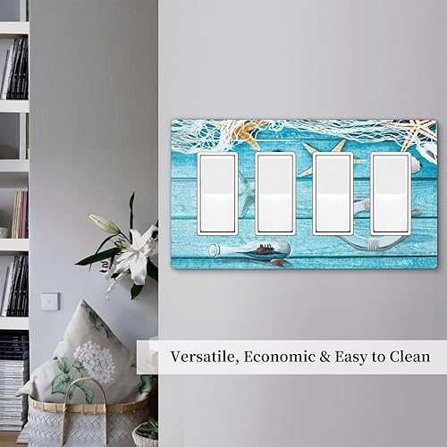 Vista 375 de Placa de pared con interruptor de luz de doble interruptor de pared para niños, diseño de dinosaurio, galaxia, espacio exterior, planeta, nebulosa