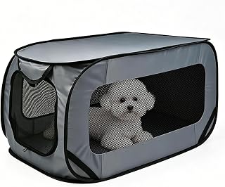 Crates For Dogs Indoor - Oxford Cloth 90x52x52cm, Foldable Dog Kennel, Breathable Pet Carrier | Portable Pet Crate, Travel Cage For Puppy Small Medium Pets Home Camping Use