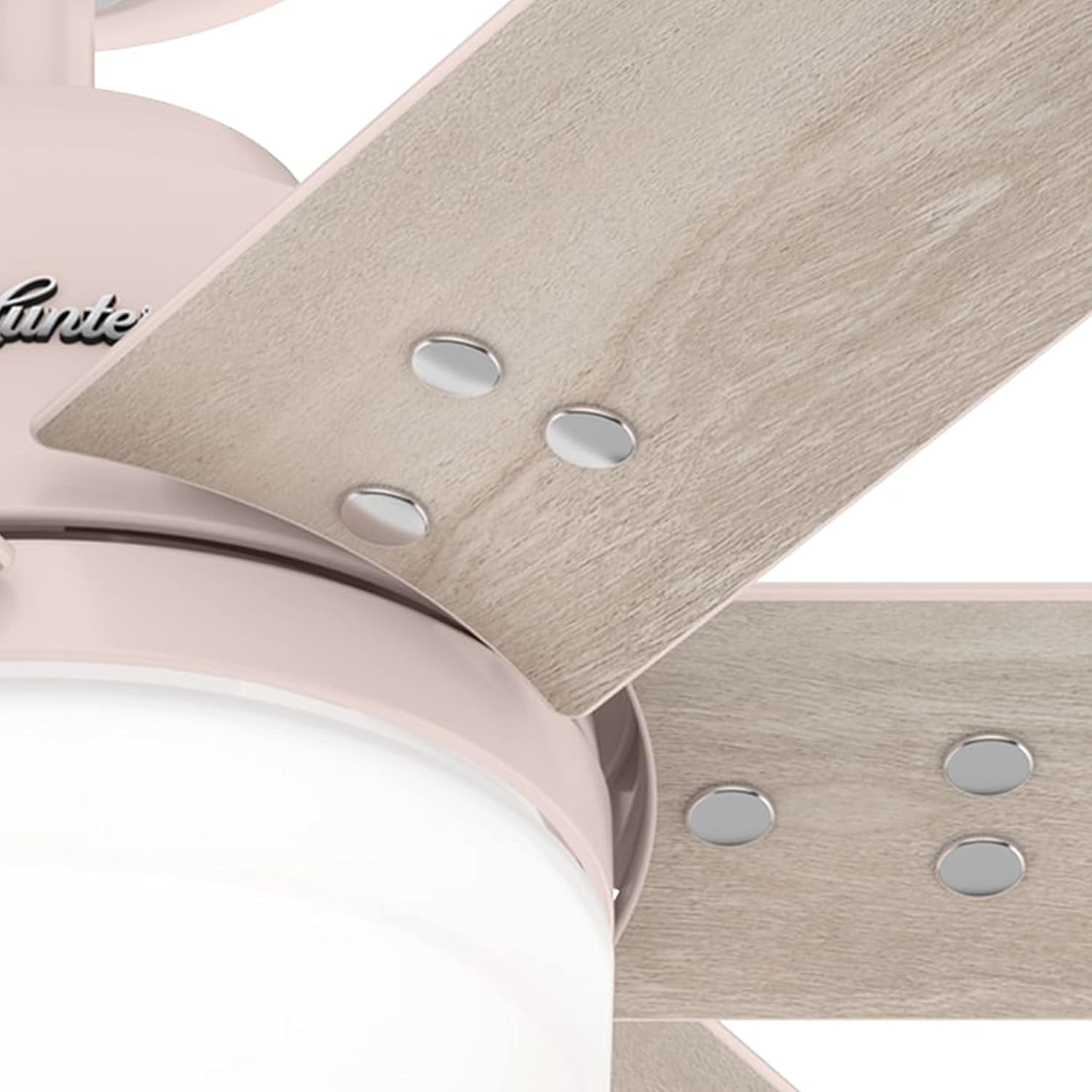 Hunter Fan 44 inch Casual Blush Pink Finish Indoor Ceiling Fan with Light Kit and Remote Control (Renewed)