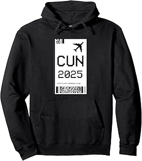 Cancún 2025 flight ticket Mexico vacation trip to Mexico Pullover Hoodie