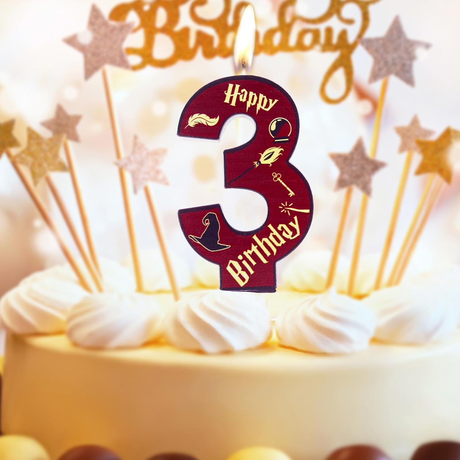 Magic Wizard Theme Birthday Candles Number 10,Cake Topper Decorations Wizard School Party for 10 Years Old Boys Girls Kids Favors Supplies Decorations