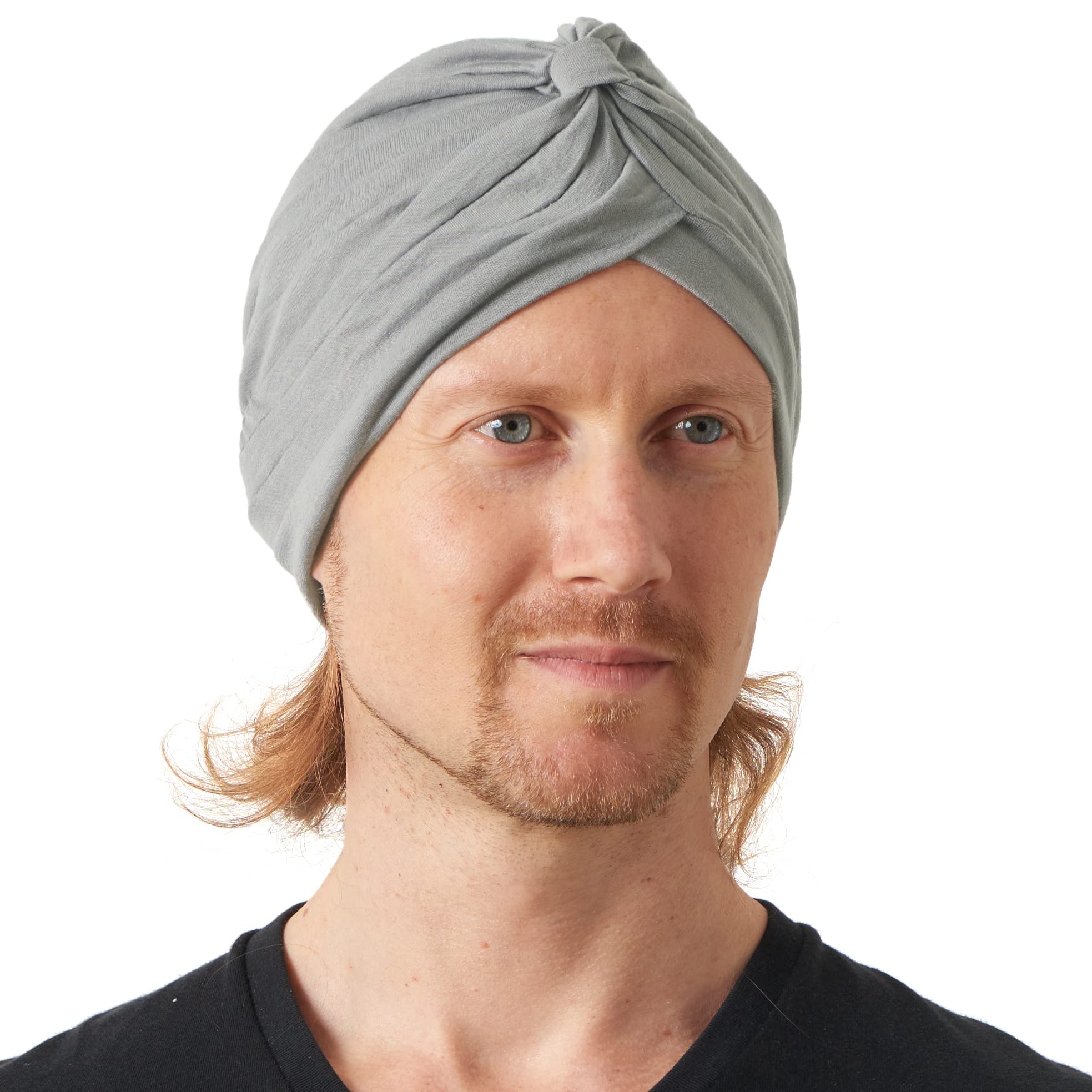 CHARM Women Cotton Fashion Turban - Chemo Hair Wrap Summer Beanie Fortune Teller Gray