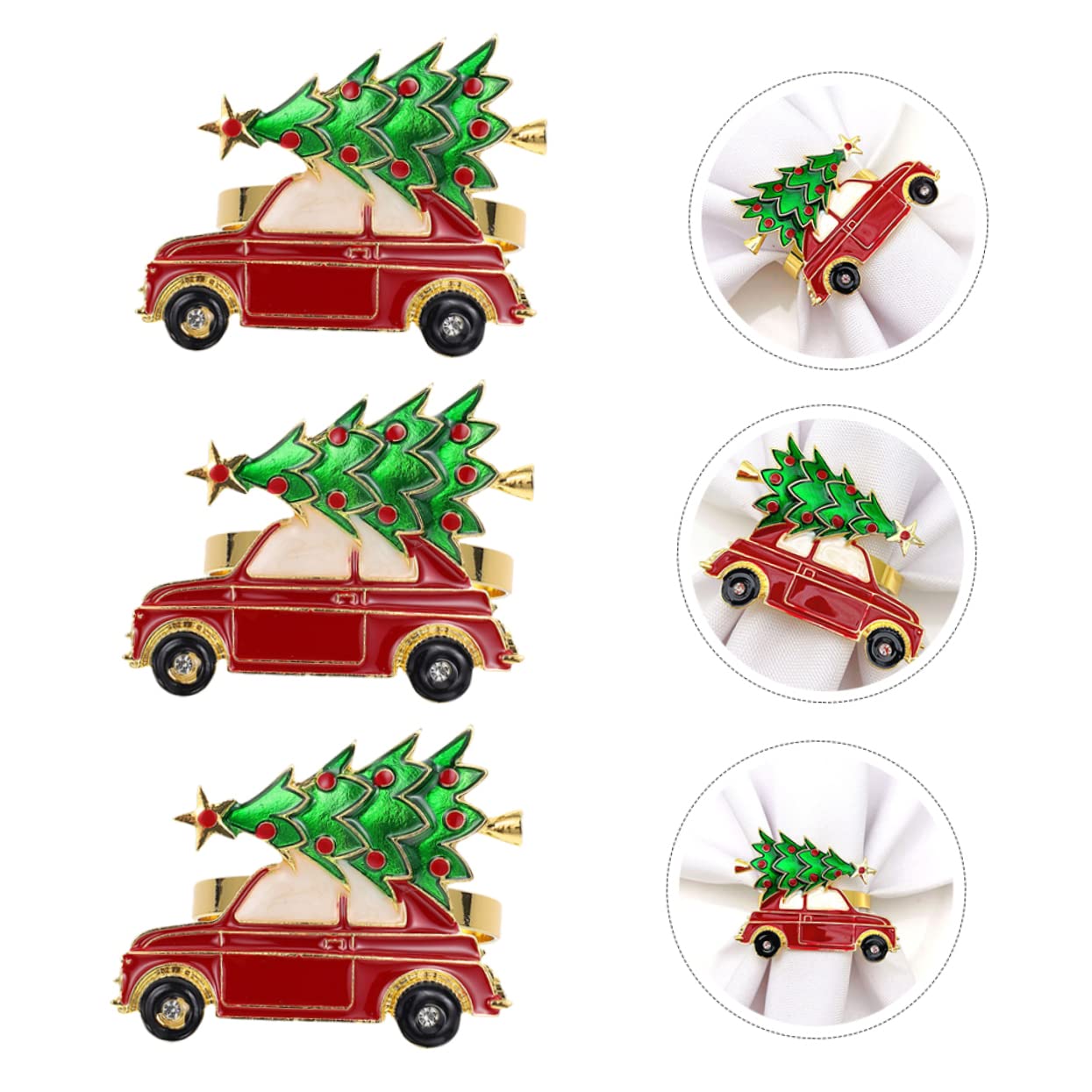 PRETYZOOM Rond Serviette Pour Noel 30 Pièces Ronds De Serviette De Noël Decoration Table Noel Decoration Noel Table Décoration De Table Ornement Ronds De Serviette En Alliage Porte-serviettes En Métal