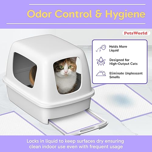 Miniatura 3 de PETSWORLD Almohadillas perfumadas frescas para gatos Tidy Cats Breeze Litter System 50 almohadillas para caja de arena para gatos, 16.9 x 11.4