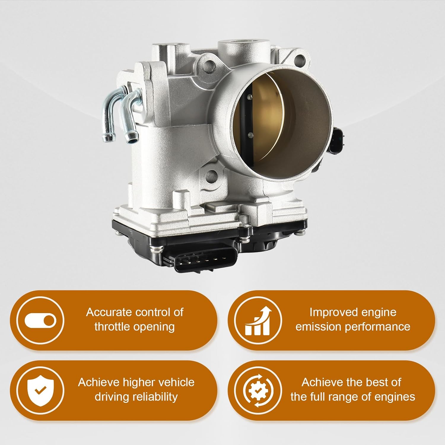 Throttle Body fit for Honda Pilot 2005-2008, Accord 2005-2007, Odyssey 2005-2006, Ridgeline 2006-2008 & Acura TL 2005-2008, RL 2005-2008, 16400RCAA01