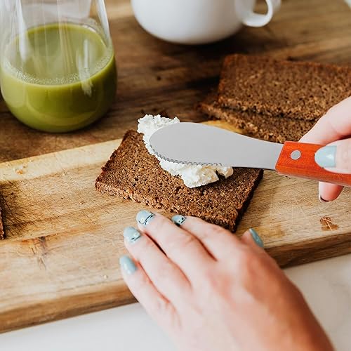 Miniatura 6 de 2 unids Creamcheese Butter Straight Spreader Butter Spatula Sandwich Cortadora Raspador Mango de Madera Pequeñas Herramientas Espátula de glaseado