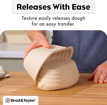 Brod & Taylor Batard Banneton & Linen Liner (Bundle) Stackable Proofing Basket for Sourdough & Artisan Bread Baking