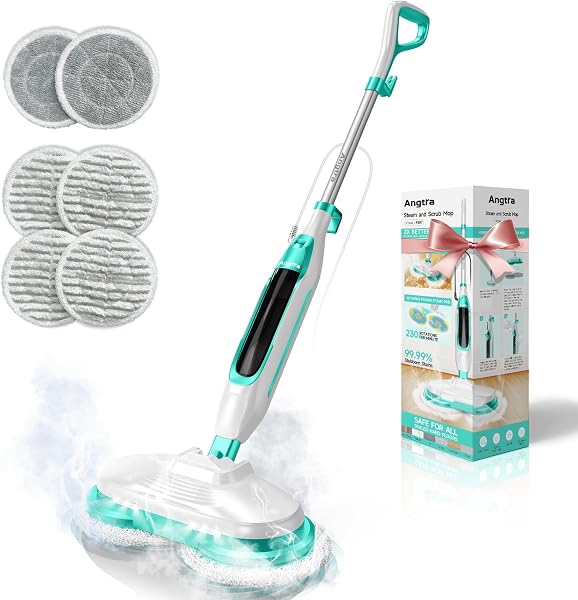 Angtra FS07 Scrubbing Steam Mop with Rotating Pads