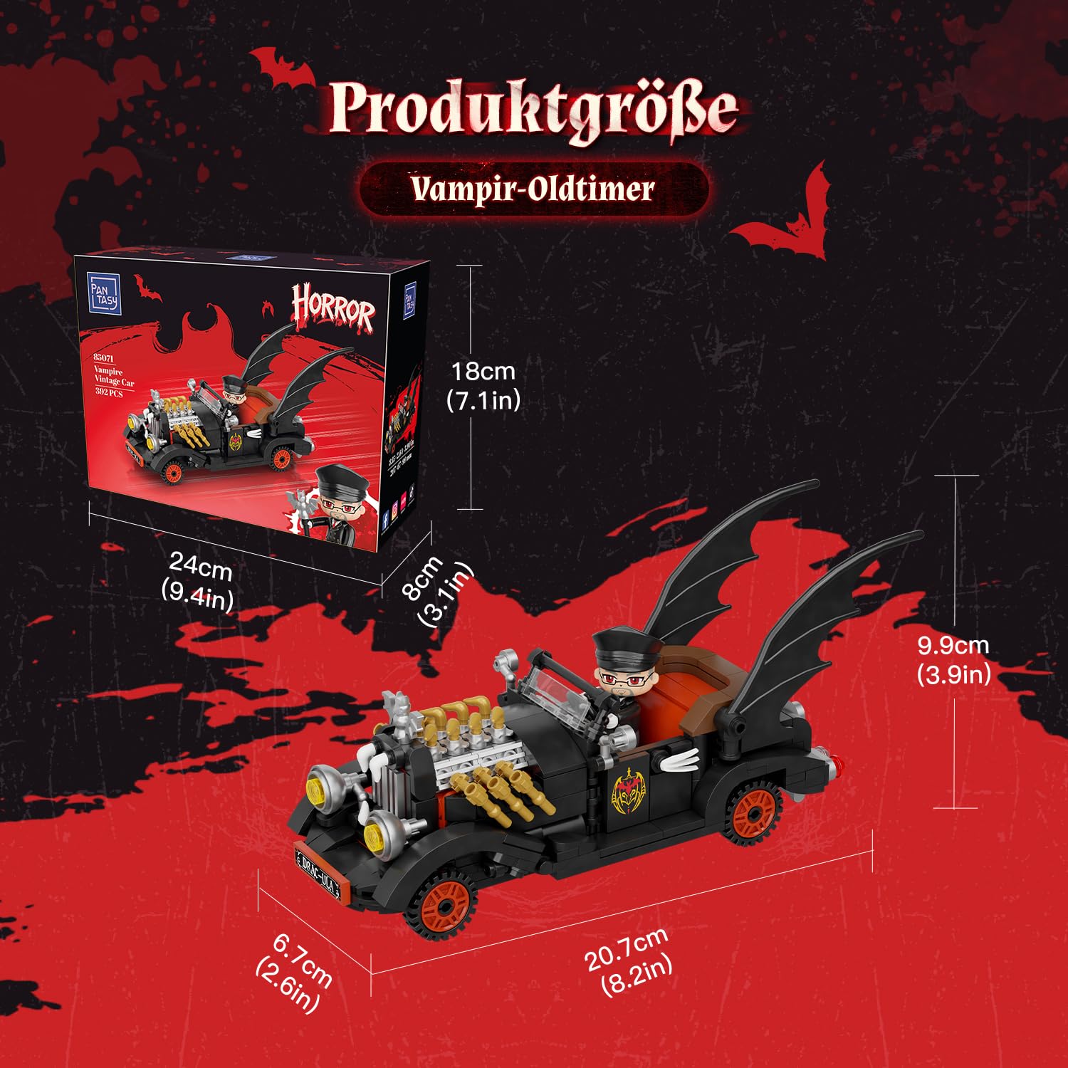 PANTASY Vampir Hot Rod Bauset, Gothic-Halloween-Deko für Erwachsene