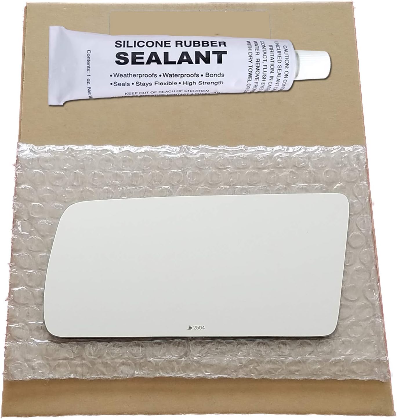 Mirror Glass Replacement + Silicone Adhesive for 84-89 Nissan 300ZX, 84-88 200SX Driver Side (1984 1985 1986 1987 1988 1989 84 85 86 87 88 89)