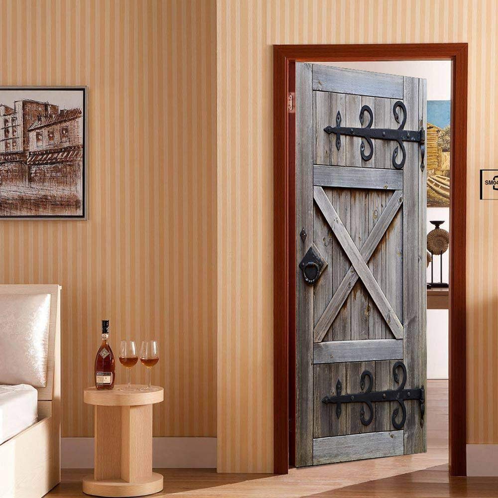 3D Wallpaper zelfklevende deur muurschildering verwijderbare Vinyl Home Decor Art Decal houten landschap muur Poster Stickers Porte deursticker – koop de beste producten in de online winkel