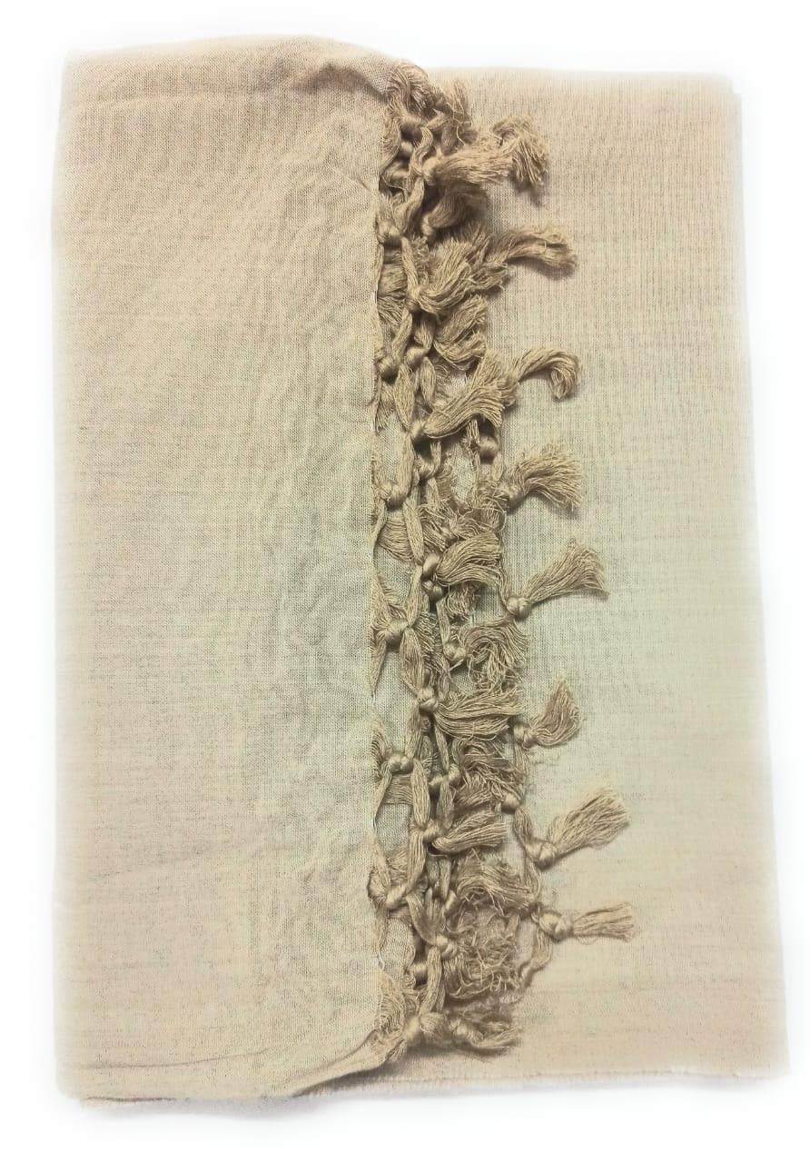 SHISHIR Bhagalpuri Plain Design Cotton Andi Dull Chadar (Light Brown)-image-13