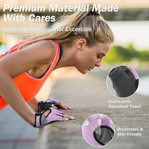 Miniatura 3 de LIFECT Freedom - Guantes de entrenamiento para levantamiento de pesas que cubre los nudillos, guantes cortos sin dedos con dorso curvo abierto para