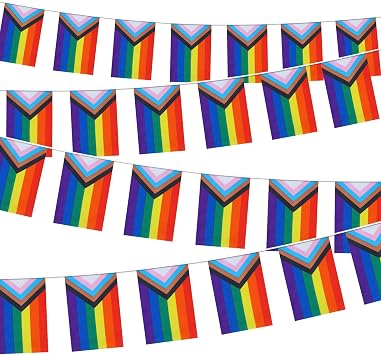 Pride Flag Bunting, 26.2ft Pride Decorations Banner,